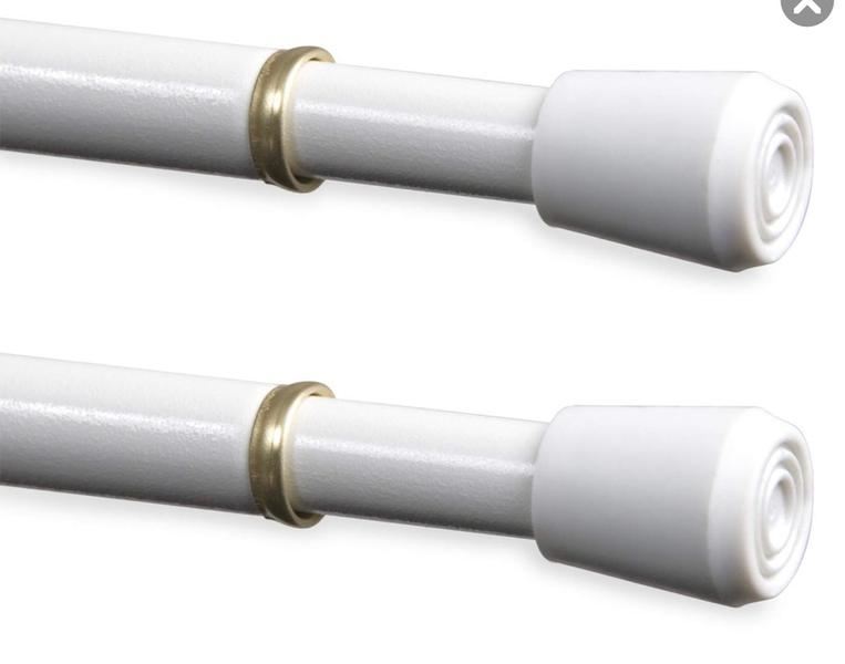 NEW White Tension Curtain Rods 2-Pack 28-48