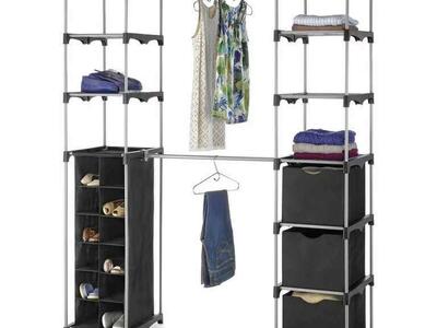 Deluxe Adjustable Closet Shelf System - 2 Rods