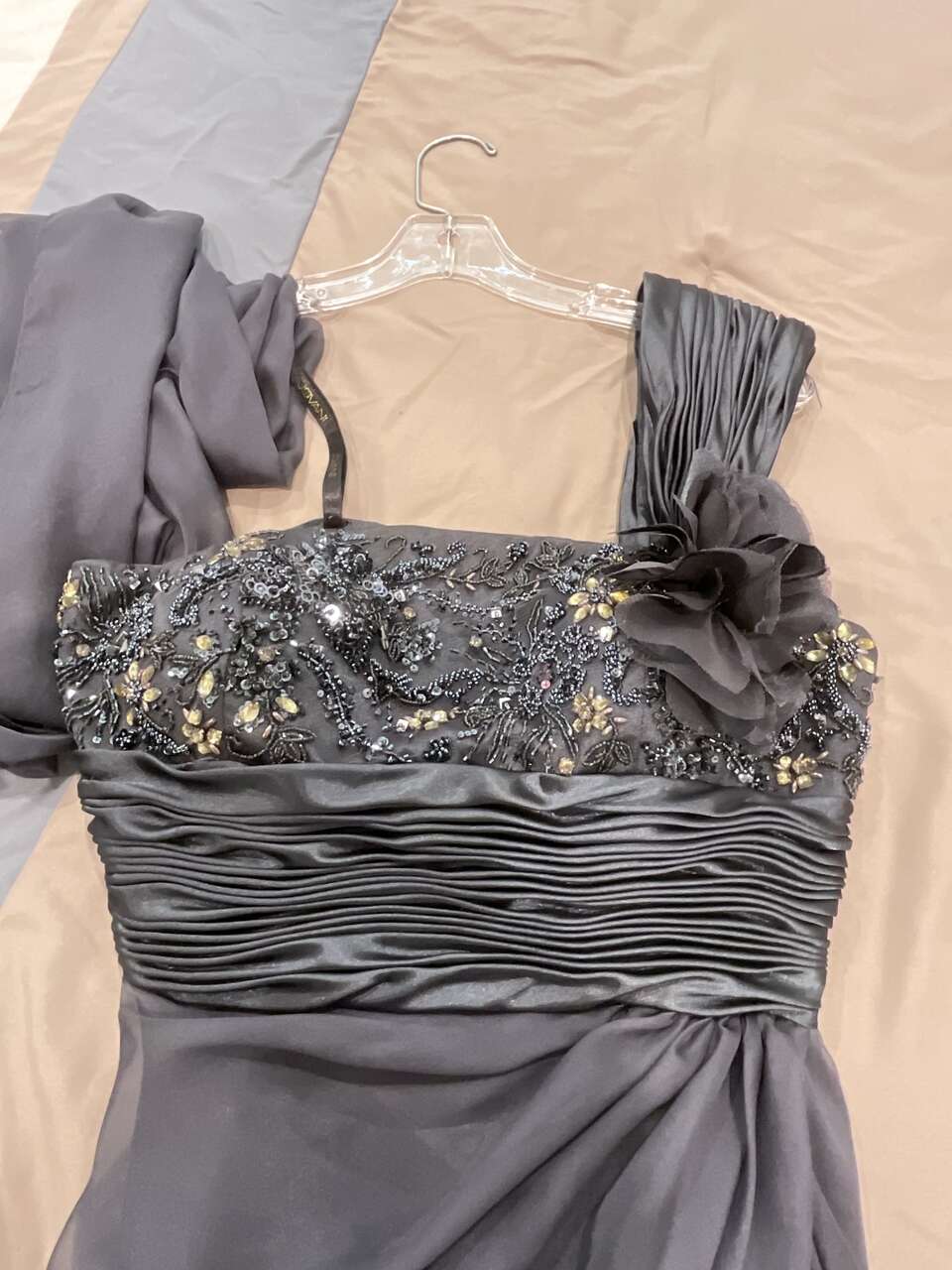 Long Grey Formal Dress Size 8