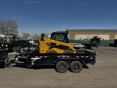 CAT 242D3 Wheel Skid Steer & Dump Trailer Combo