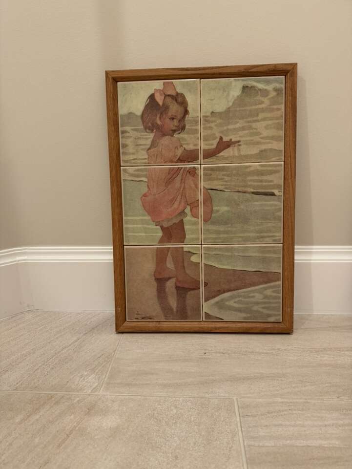 “Little Drops Of Water” Framed Ceramic Tile