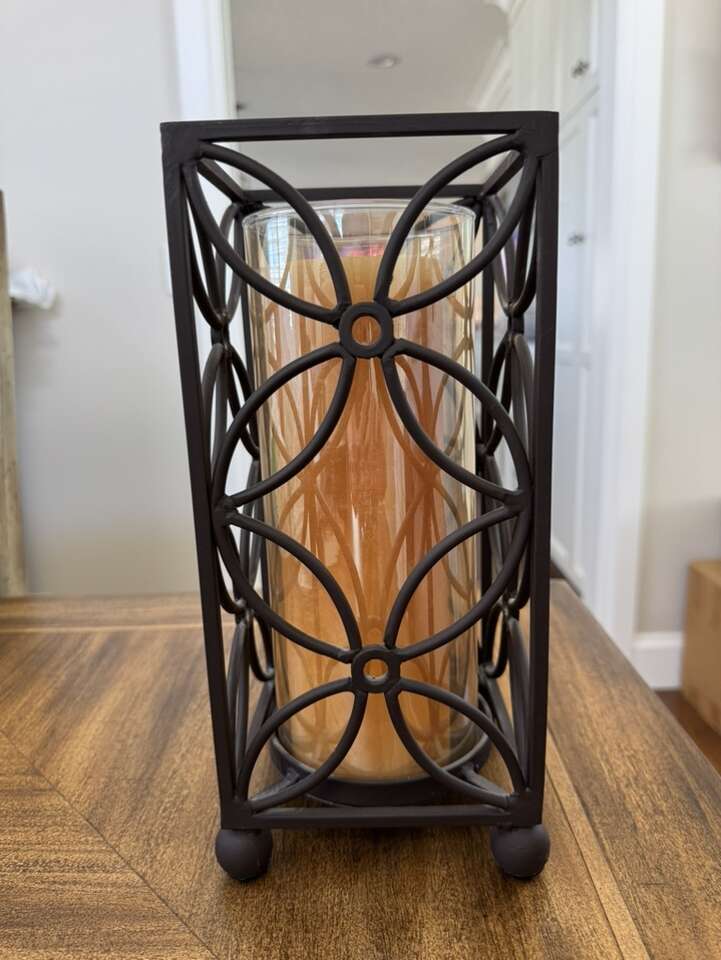 Brown Cast Iron Candle Holder
