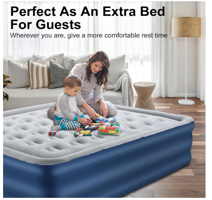 New in box Queen Air Mattress with Built in Pump