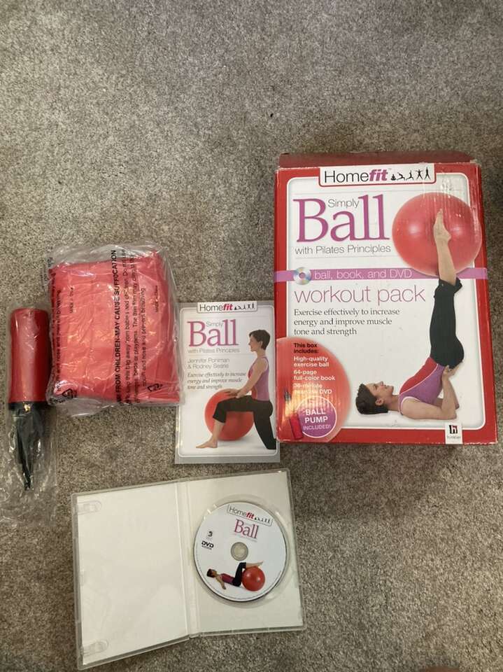 Pilates Principles Kit Large Yoga Ball Pump Dvd