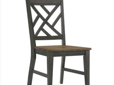 Lattice Back Chair (Set of 2)Brushed Brown & pecan
