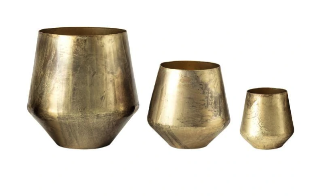 Hatcher Iron Decorative Planters GOLD L:D21x21.5" M:D15x15" S:D10x10"