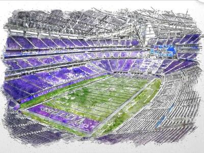 US Bank Minnesota Vikings metal art Large 18.9 x 2