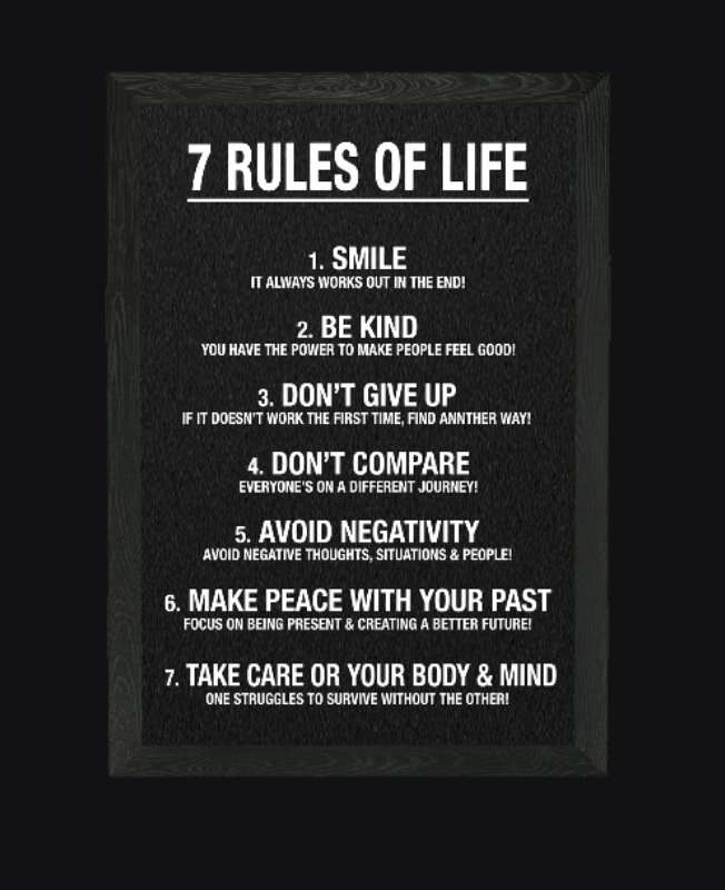 7 Rules Of Life metal art Large 18.9 x 26.6"