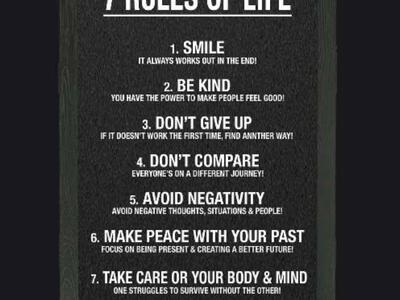 7 Rules Of Life metal art Large 18.9 x 26.6"