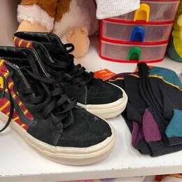 Harry Potter Stuff (Harry Potter Vans Shoes $25 - Size 2 youth, Socks $3 a pair)