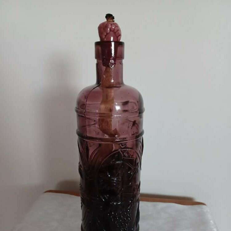 Vintage Amethyst Bottle Oil Lamp