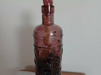 Vintage Amethyst Bottle Oil Lamp