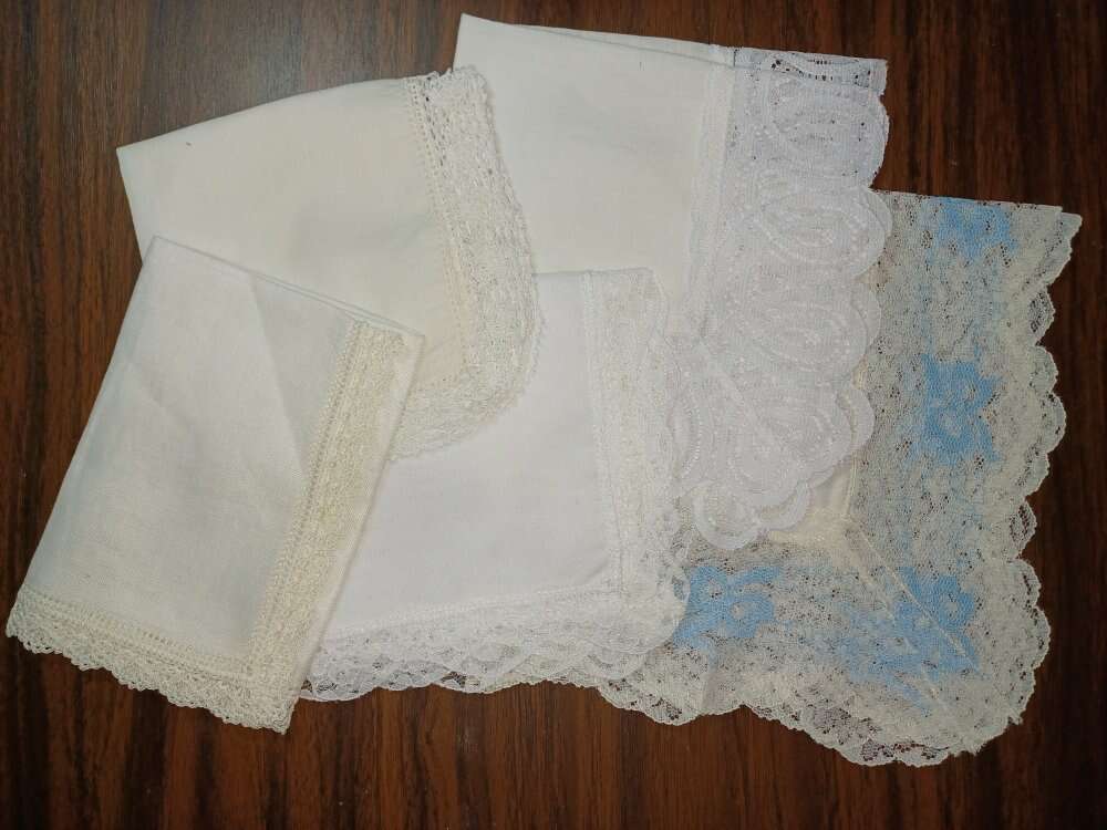 Lace Trim Handkerchiefs 5/$10
