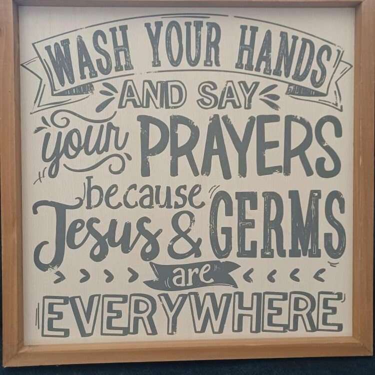 Wash Your Hands Wall Plaque
