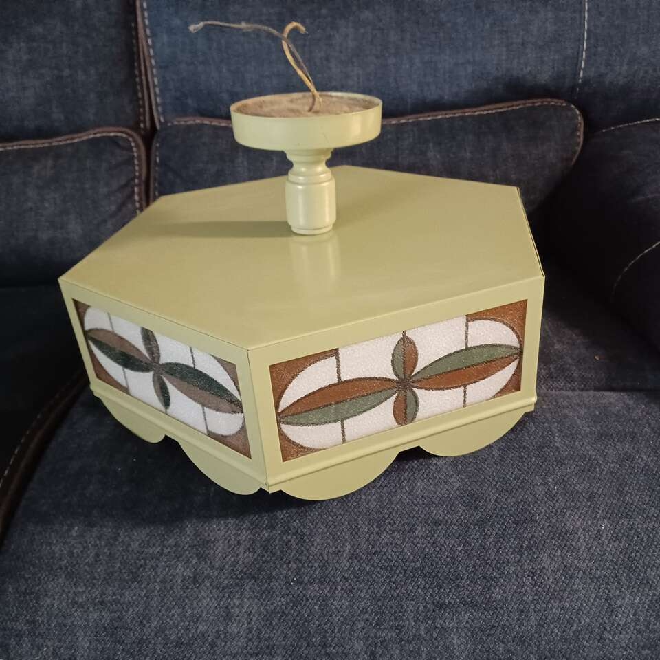 Vintage Glass Panel Hanging Light