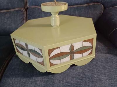 Vintage Glass Panel Hanging Light