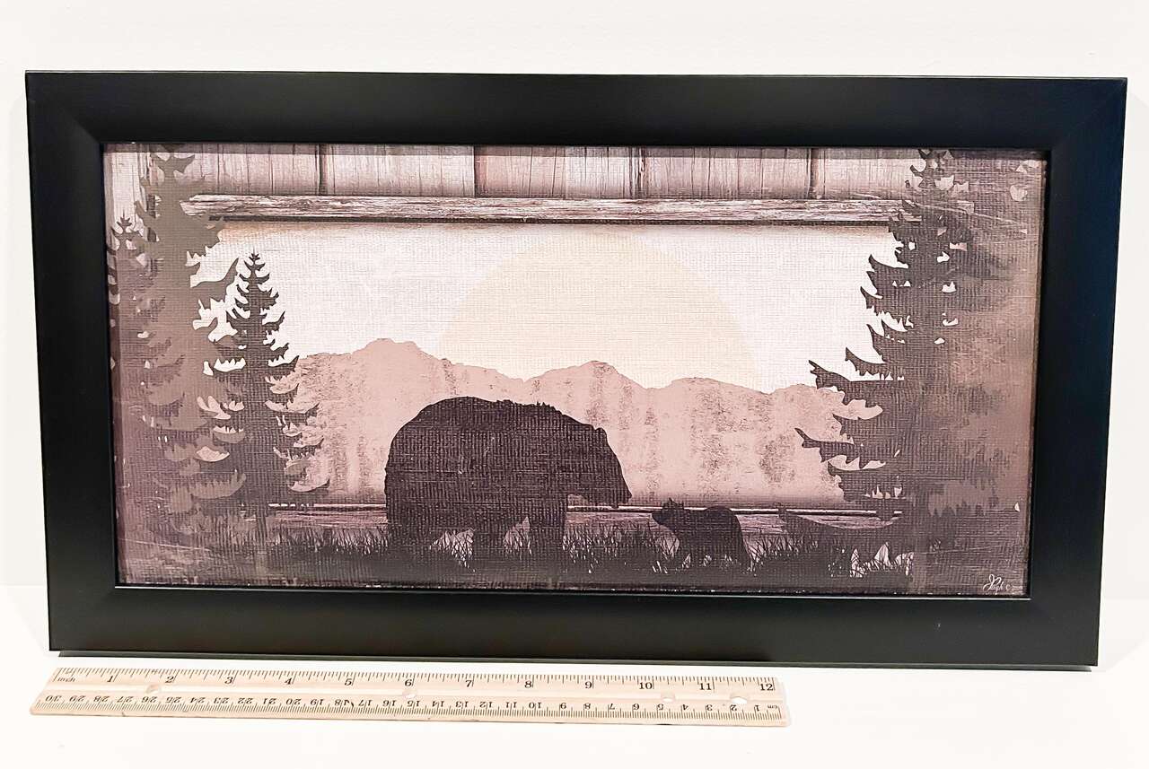 Bear with Cub Wildlife Framed Art Print Wall Décor Picture 11x19