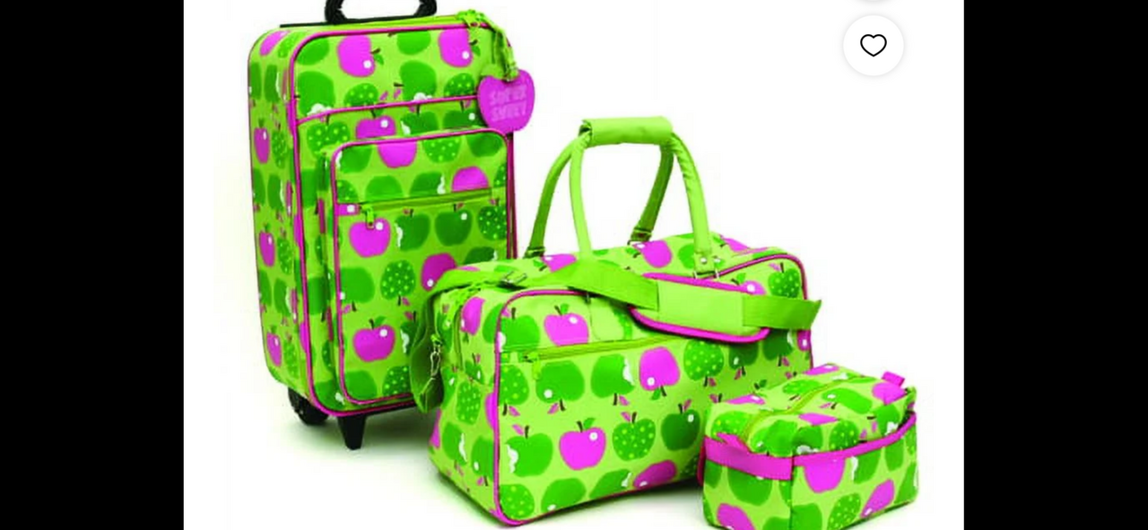 Adorable Apple 3-Piece Luggage Set Brand New