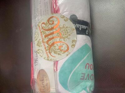 Minky Couture Infant Pink with Polka Dots Conversation Hearts Blanket and Mini Burp Cloth Size Set Brand New