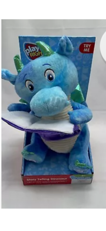Play Right Story Telling Dinosaur 12" Animated Stuff Plush Recites & Sings Brand New