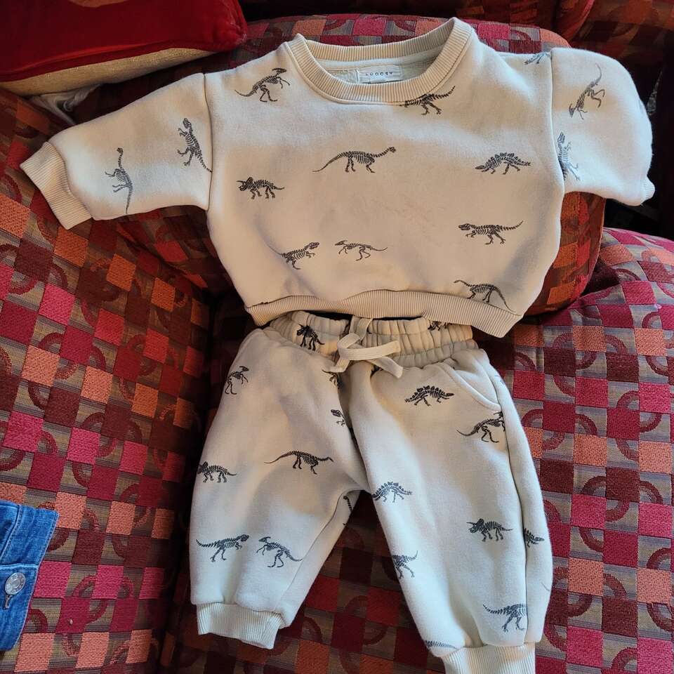 Dinosaur thick warm 18-24m LOOCSY BABY sweatsuit z