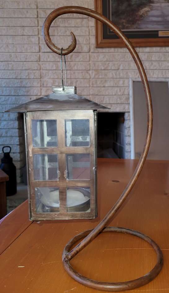 Candle holder rustic shabby chic lantern 16" tall