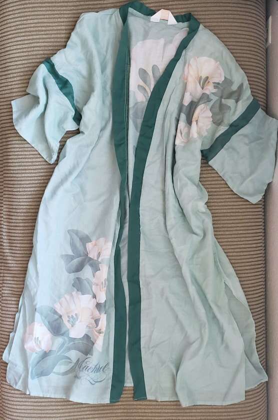 Anais Anais Cacharel Robe Semi Sheer Green Floral