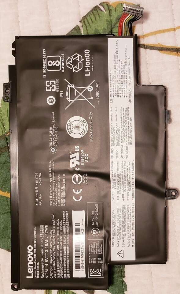 LENOVO THINKPAD rechargable LI-ION BATTERY 45N1706