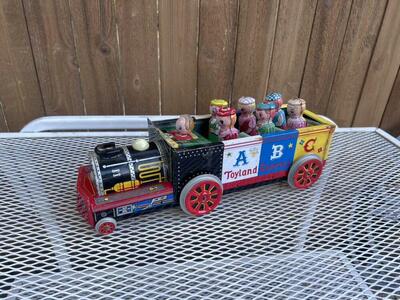 Vintage Japan Tin Train Modern Toy Toyland