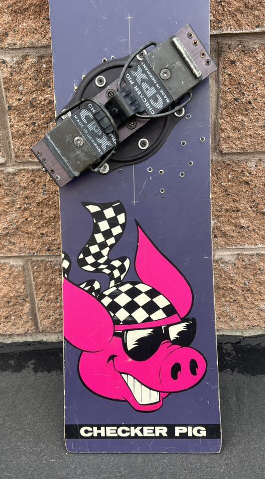 Vintage Checker Pig Snowboard