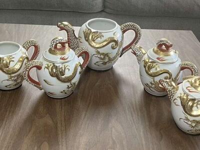 Kutani Moriage Dragon Ware Dragonware Teapot Set