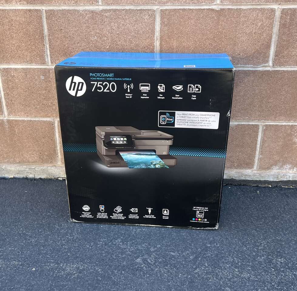 New In Box HP 7520 All In One Printer Scanner Copy