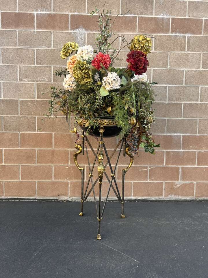 HUGE Maitland Smith Brass Metal Plant Stand
