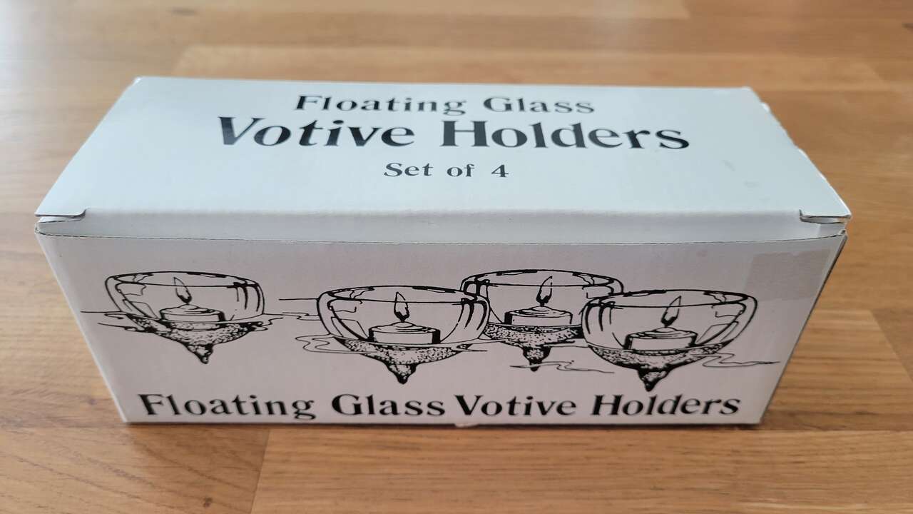 4 Floating Glass Votive Holders
