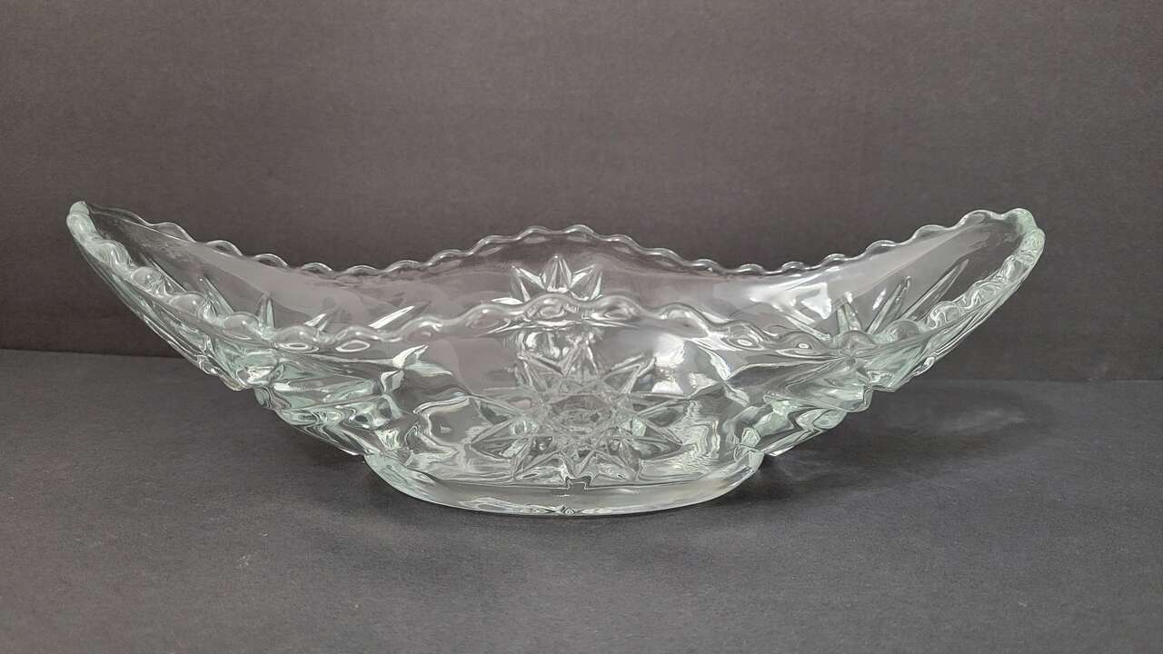 Vintage oblong scalloped edge dish
