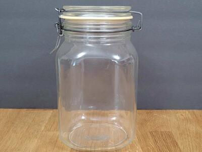 Ermetico Clear Wire Bale Glass Jar