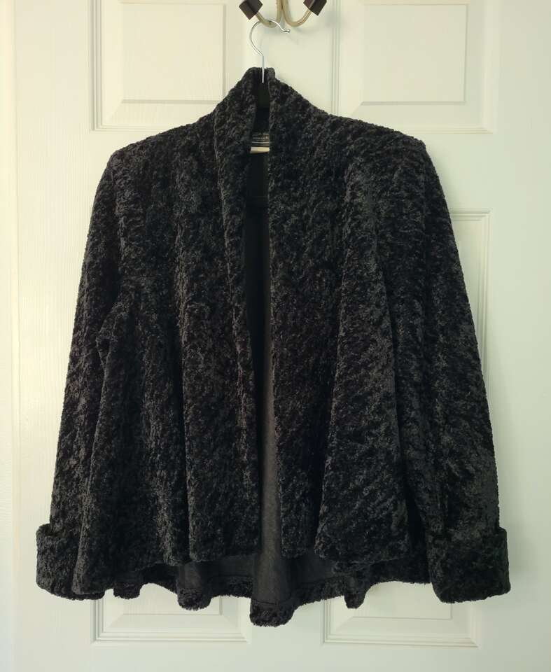 Black Stretch Velour Jacket