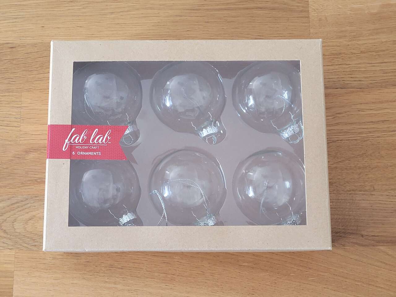 6 Glass Christmas Ornaments