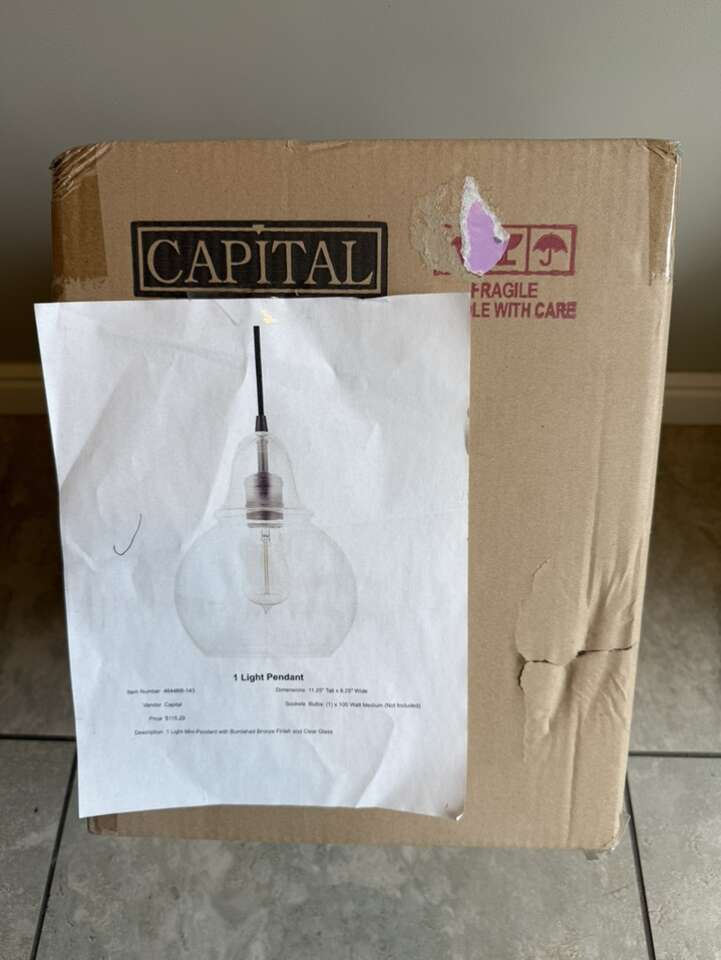Capital Pendant Light New In Box