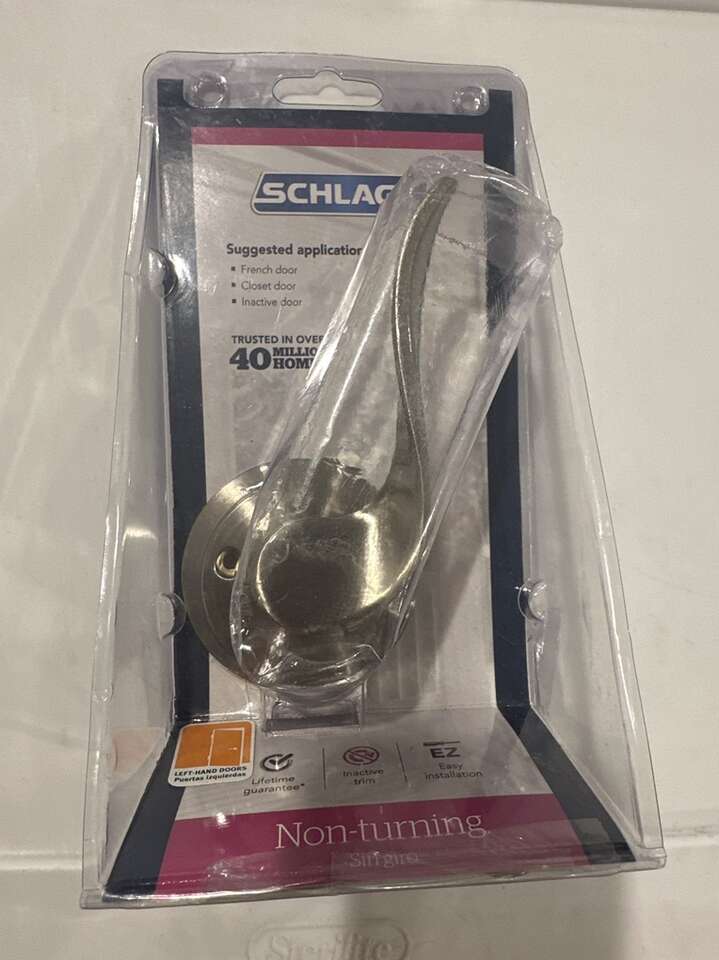 Non turning left handed door handle.