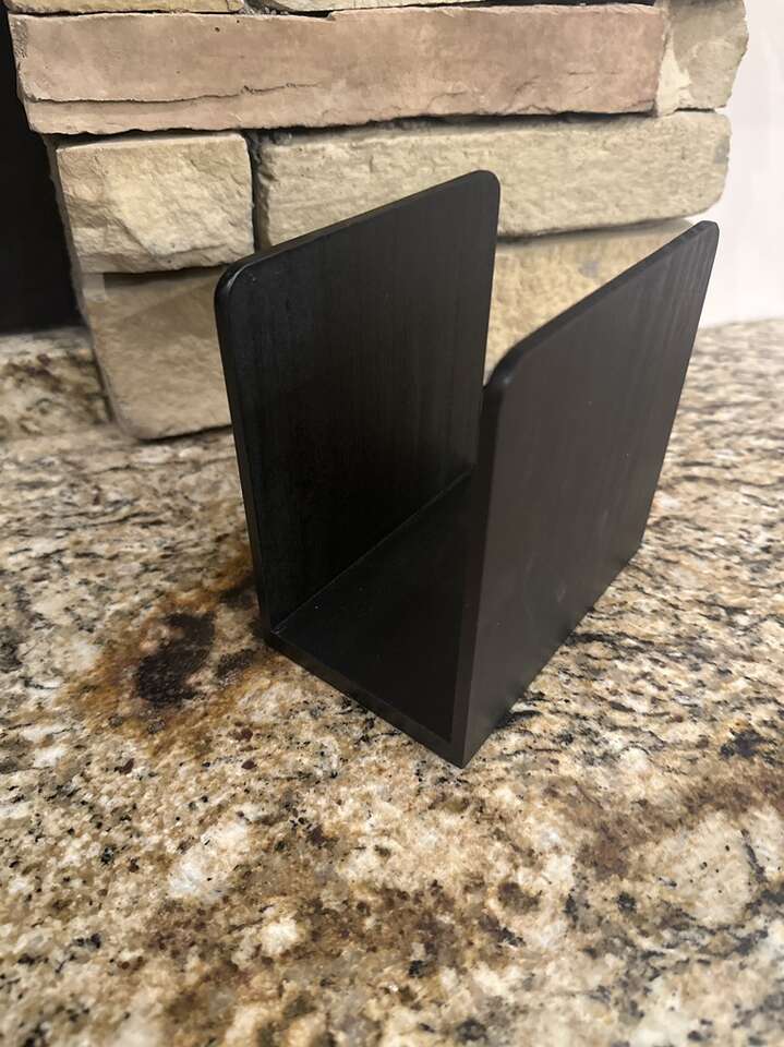 Dark Wood Napkin Holder.
