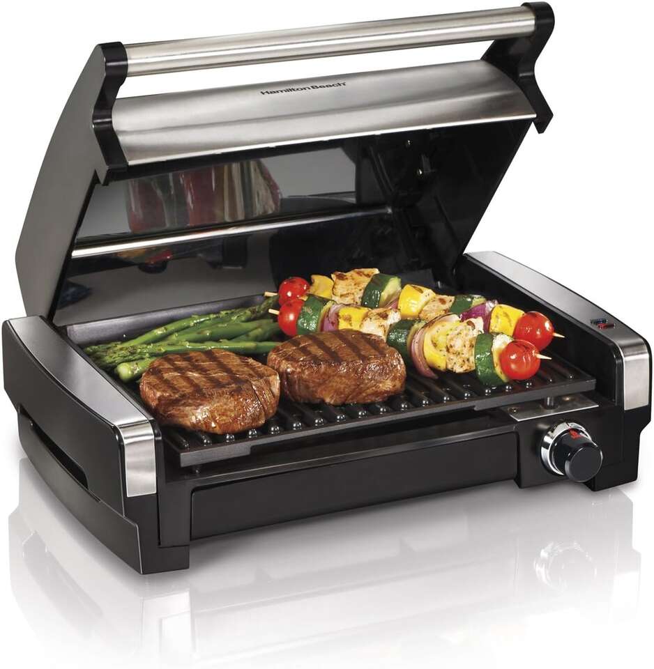 Hamilton Beach Electric Indoor Searing Grill with Adjustable Temperature Control