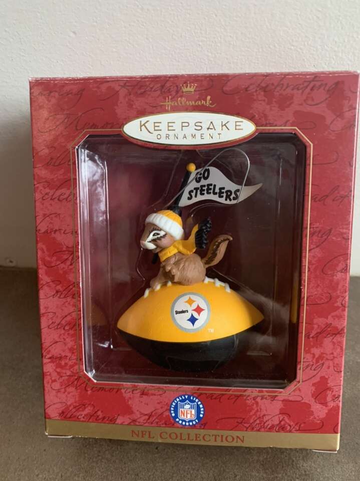 Hallmark Steelers Football Chipmunk Ornament