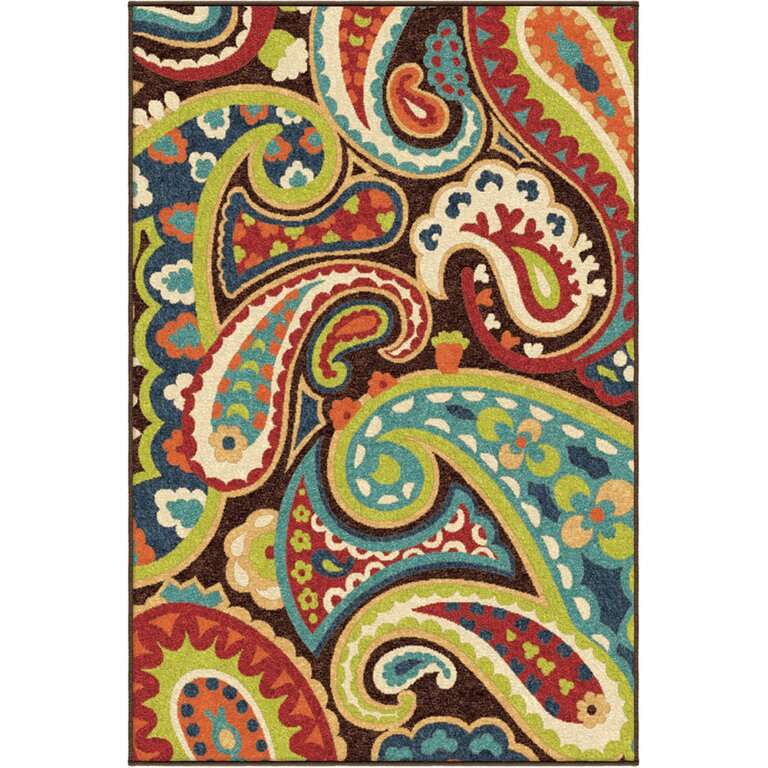 9’7x6’6Orian Veranda Rug Multi Paisley Petals
