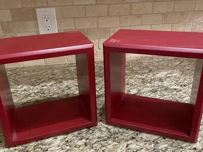 Pottery Barn Red Shadow Boxes Set Of 2