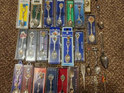 34 Collectible Spoons - Most Are In Box