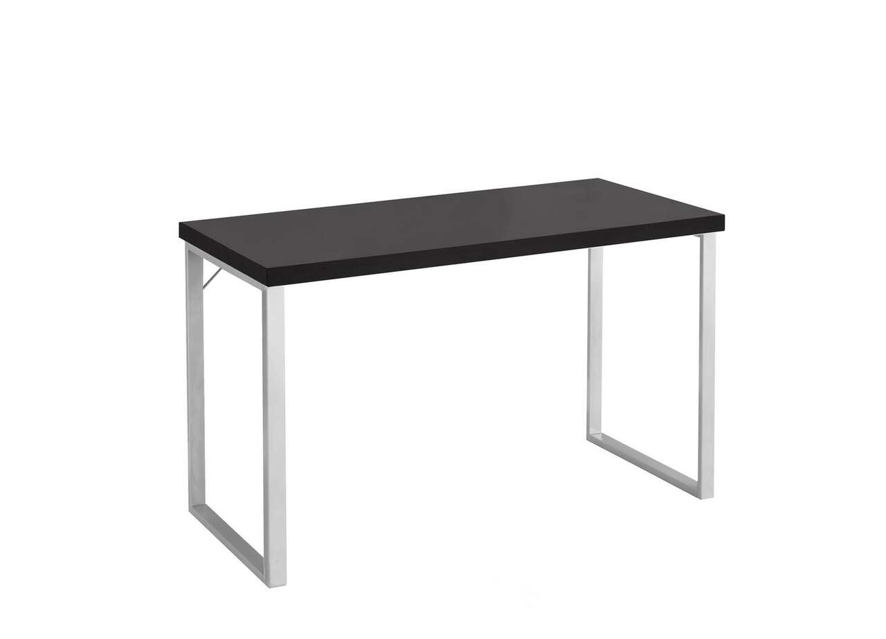 New 48 Metal Computer Desk with silver metal frame Legs Espresso Color (H1)