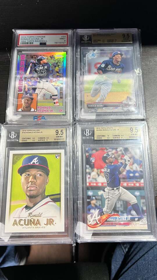 Trading card Ronald acuna psa Beckett rc Rookie mvp 9.5 Braves grade