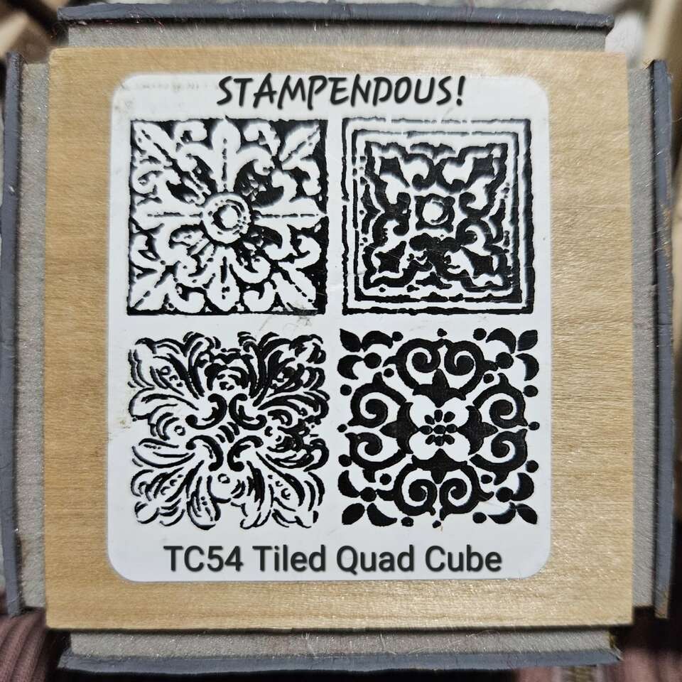 Rubber Stamp-Tiled Quad cube- TC54 New