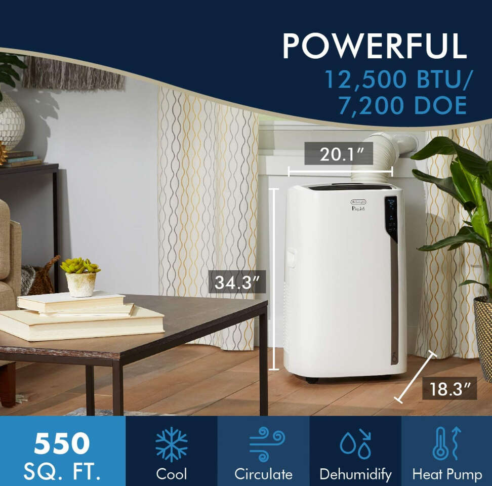 DeLonghi Portable AC Air Conditioner + Heater Extra large rooms 550 sqft wifi -New in box